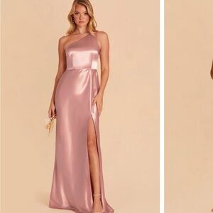 Pink One-Shoulder Gown with Slit